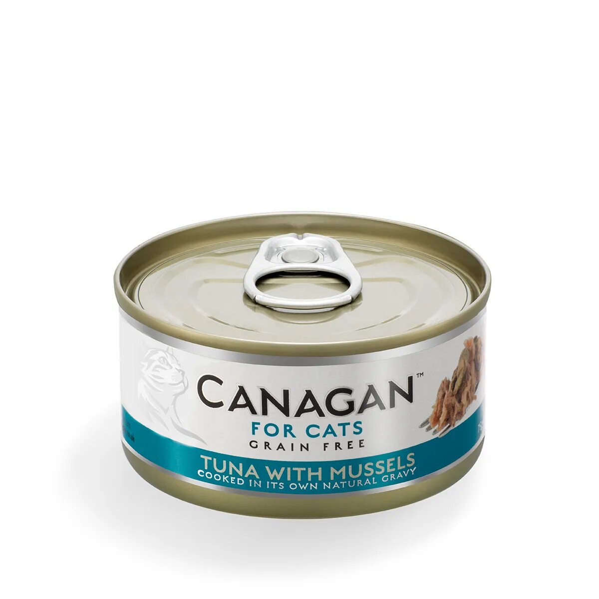 Canagan Ton și Scoici conservă hrană umedă fără cereale pisici junior & adult (în suc propriu) 75g