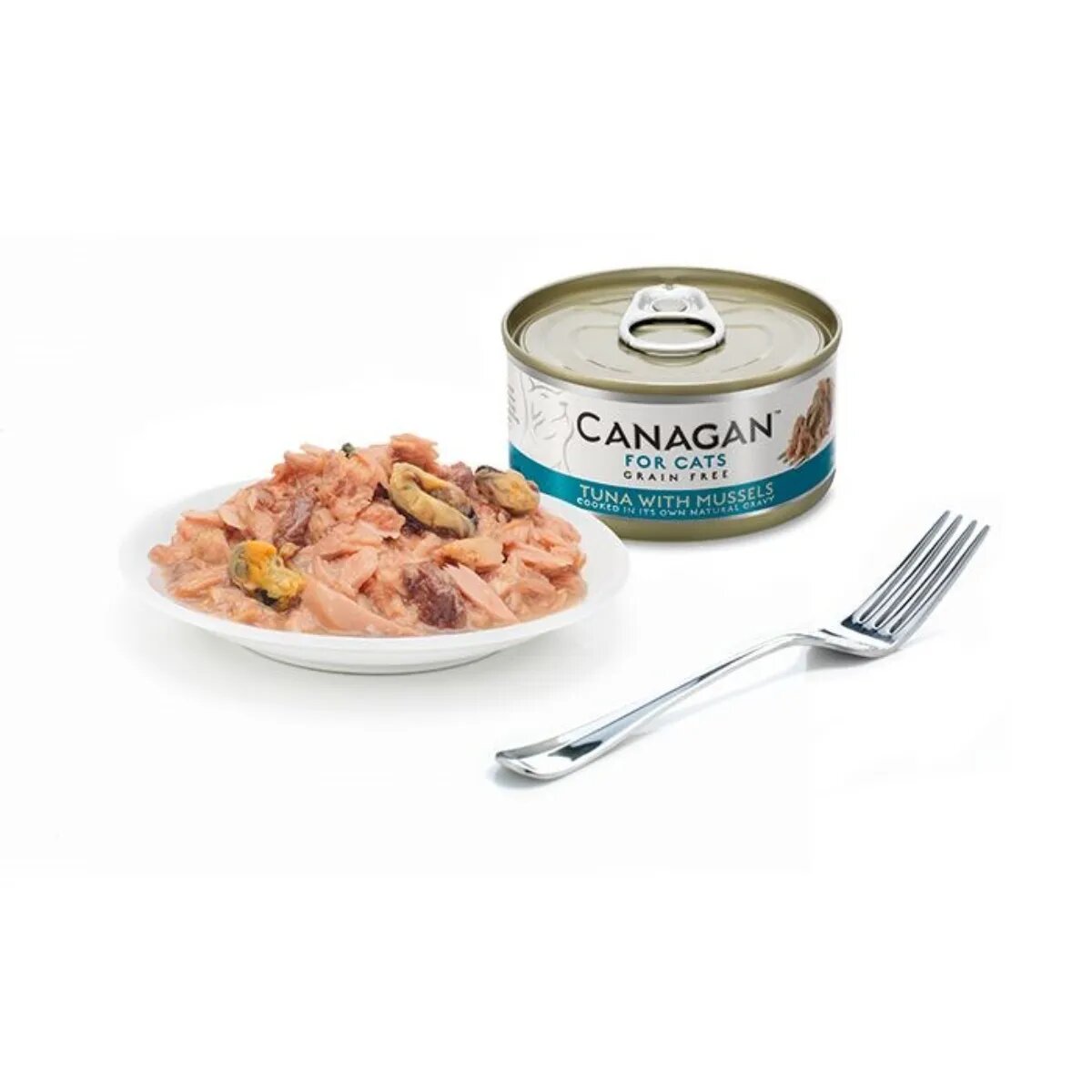 Canagan Ton și Scoici conservă hrană umedă fără cereale pisici junior & adult (în suc propriu) 75g