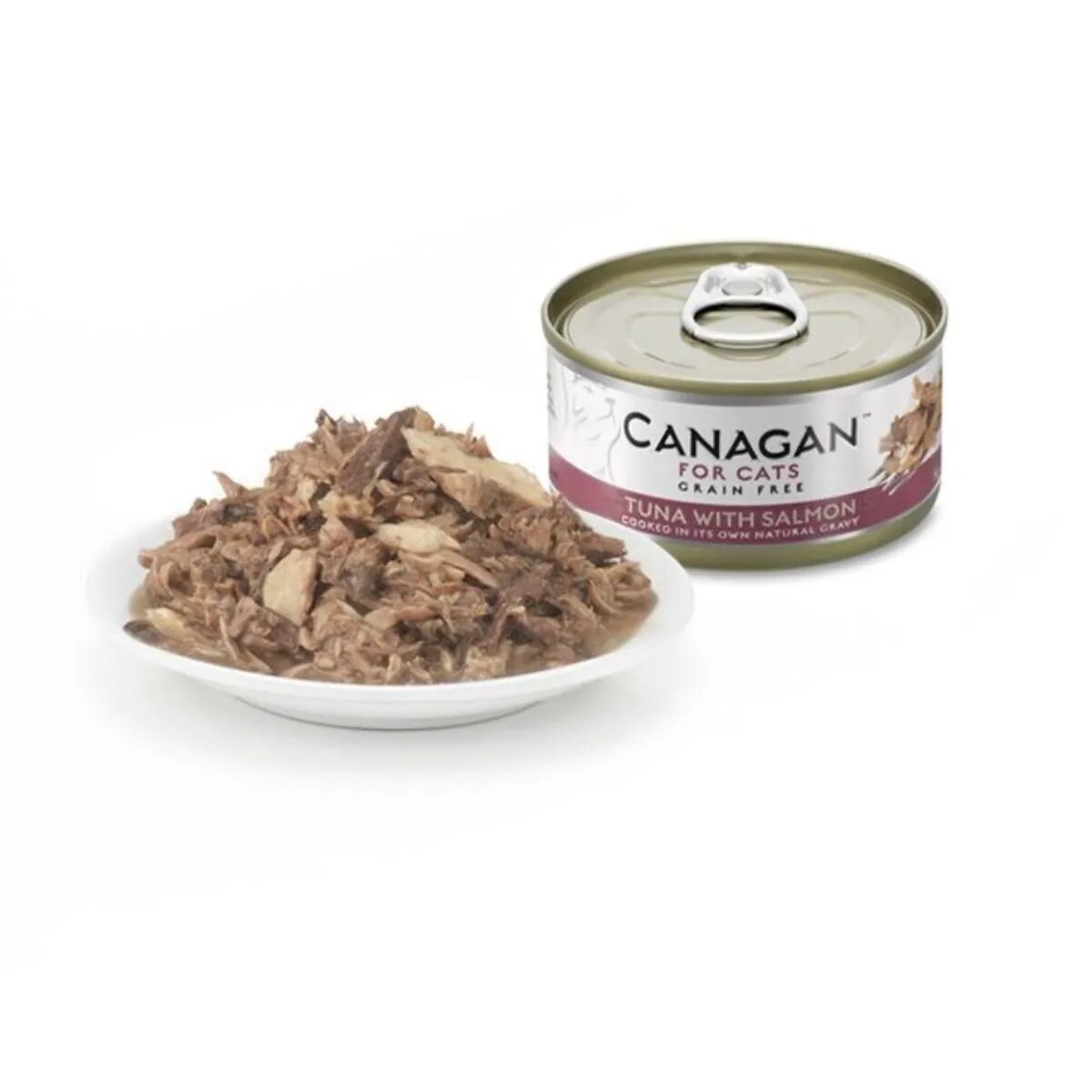Canagan Ton și Somon conservă hrană umedă fără cereale pisici junior & adult (în suc propriu) 75g