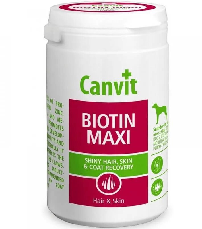 Canvit Biotin Maxi supliment piele & blană câini Biotin Maxi M-XL supliment piele & blană câini flacon 500g