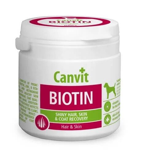 Canvit Biotin supliment piele & blană câini Biotin XS-S supliment piele & blană câini flacon 100g