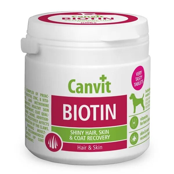 Canvit Biotin supliment piele & blană câini Biotin XS-S supliment piele & blană câini flacon 230g