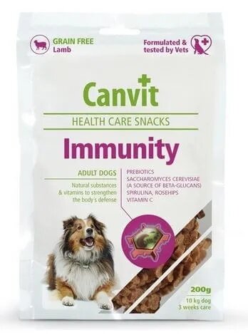 Canvit Immunity XS-XL Miel punguță recompense funcționale câini imunitate 200g