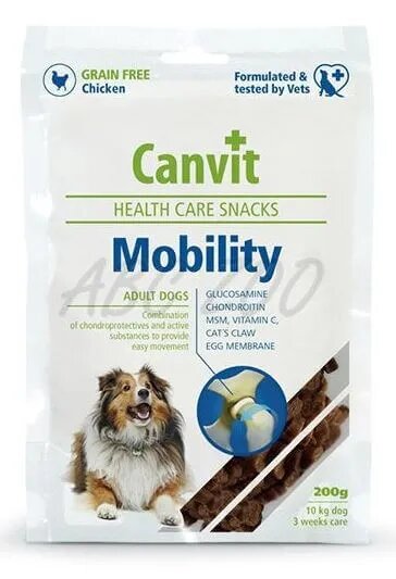 Canvit Mobility XS-XL Pui punguță recompense funcționale câini sistem articular 200g