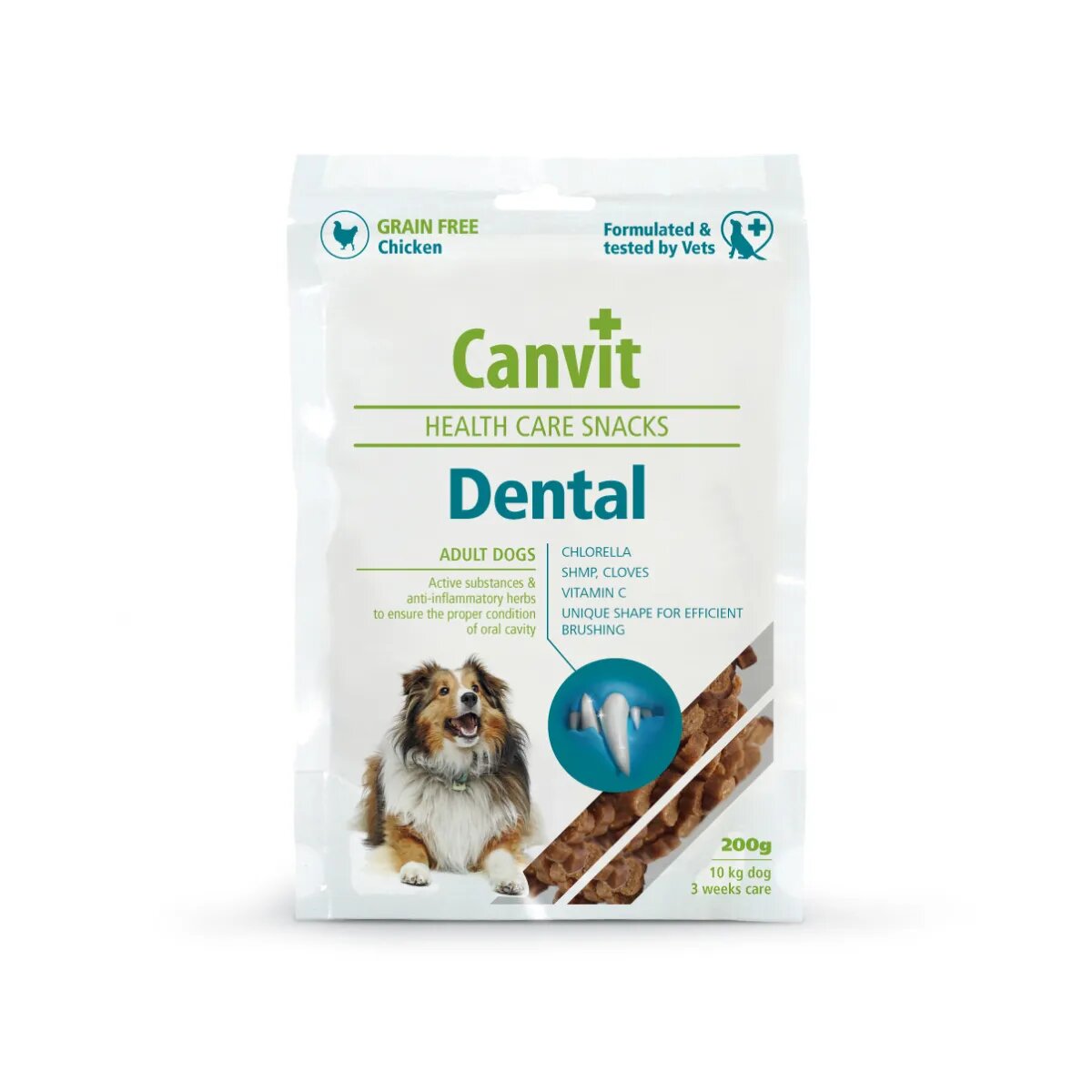 Canvit Snack Dental XS-S Rață punguță recompense funcționale câini sensibilități dentare 200g