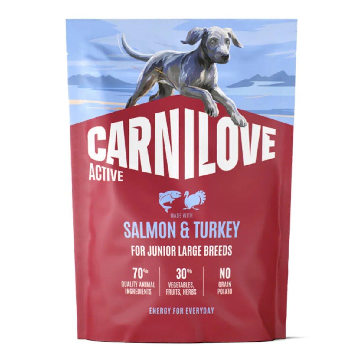 Carnilove Active Junior Large Breeds L-XL Somon și Curcan hrană uscată fără cereale câini junior 1.5kg