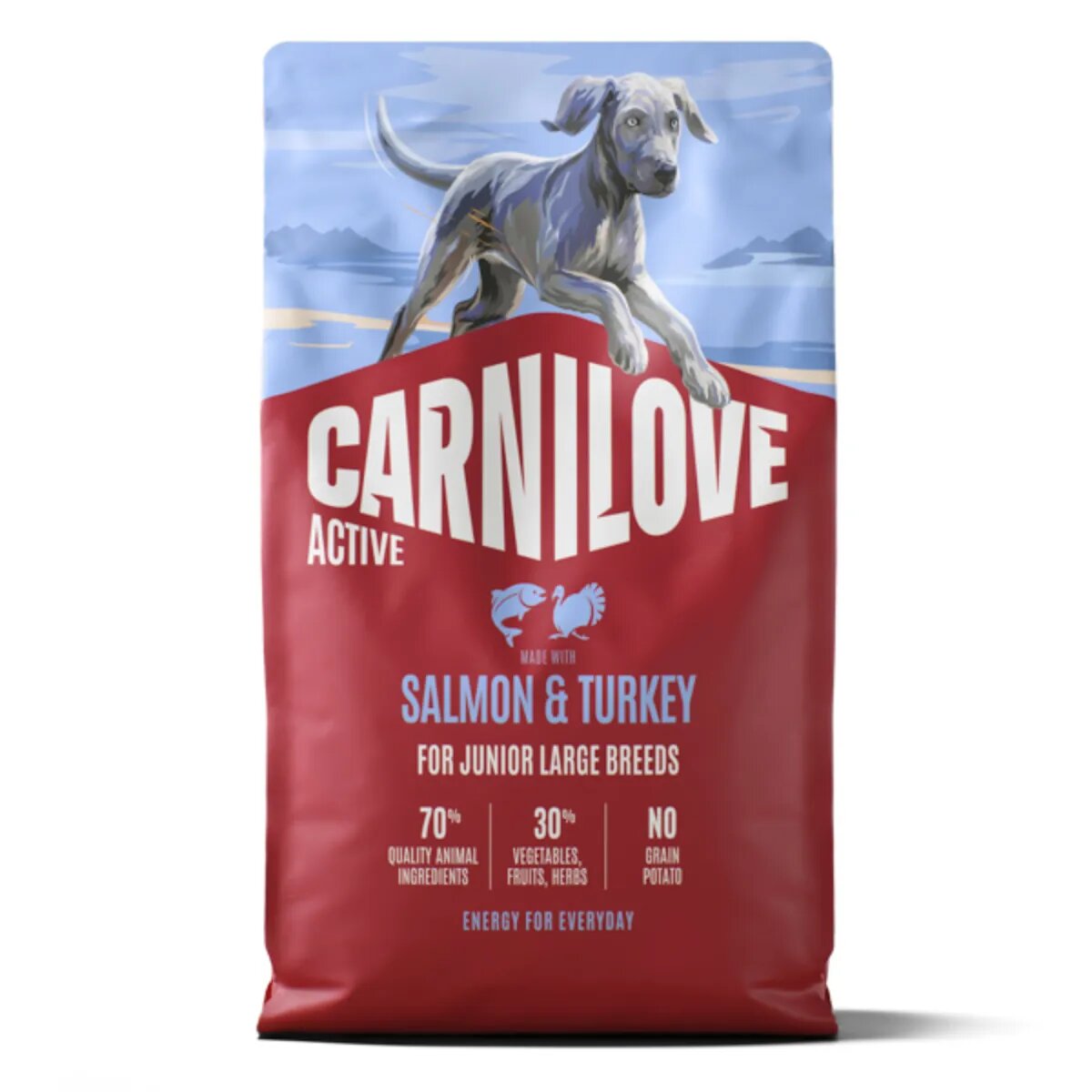 Carnilove Active Junior Large Breeds L-XL Somon și Curcan hrană uscată fără cereale câini junior 4kg