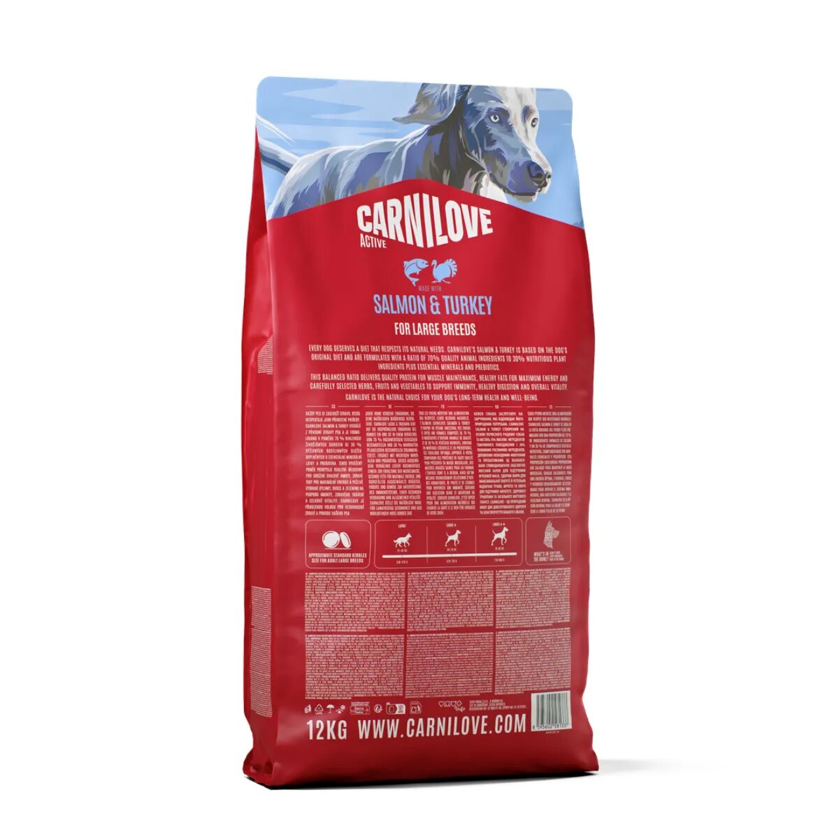 Carnilove Active Large Breeds L-XL Somon și Curcan hrană uscată fără cereale câini 12kg