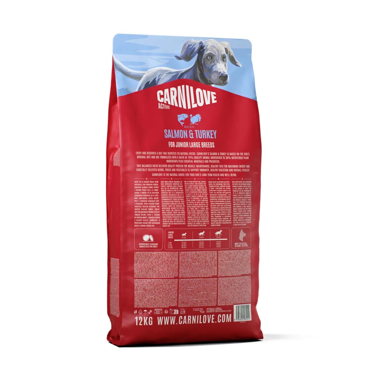 Carnilove Active Puppies XS-XL Somon și Curcan hrană uscată fără cereale câini junior 1.5kg