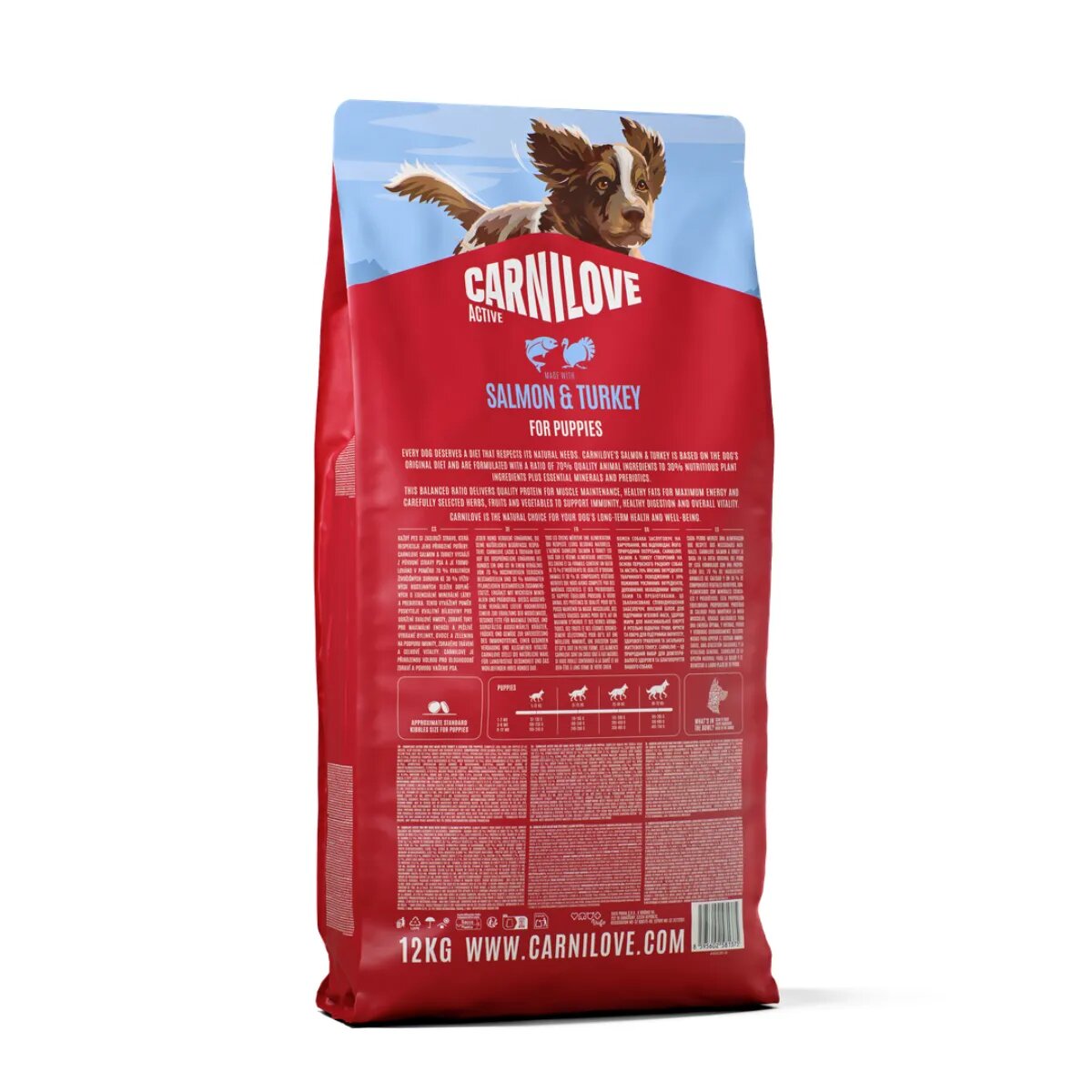 Carnilove Active Puppies XS-XL Somon și Curcan hrană uscată fără cereale câini junior 12kg