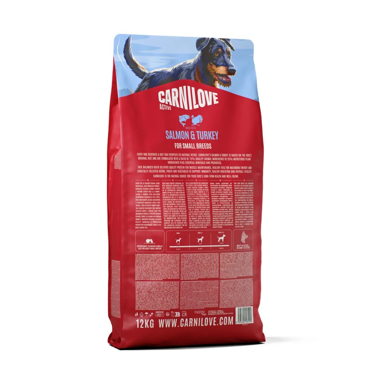 Carnilove Active Small Breeds XS-S Somon și Curcan hrană uscată fără cereale câini 12kg