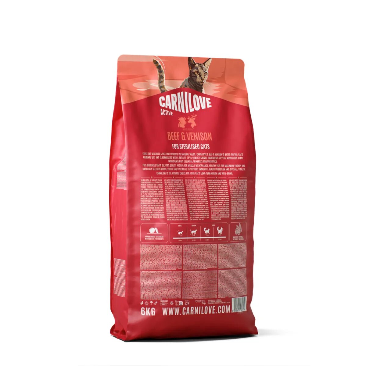 Carnilove Active Sterilised Vită și Vânat hrană uscată fără cereale pisici sterilizate 6kg