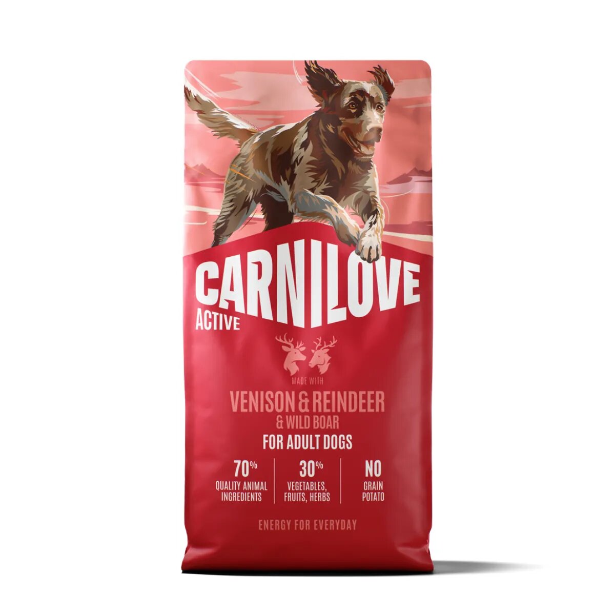 Carnilove Active XS-XL Vânat și Ren hrană uscată fără cereale câini 12kg