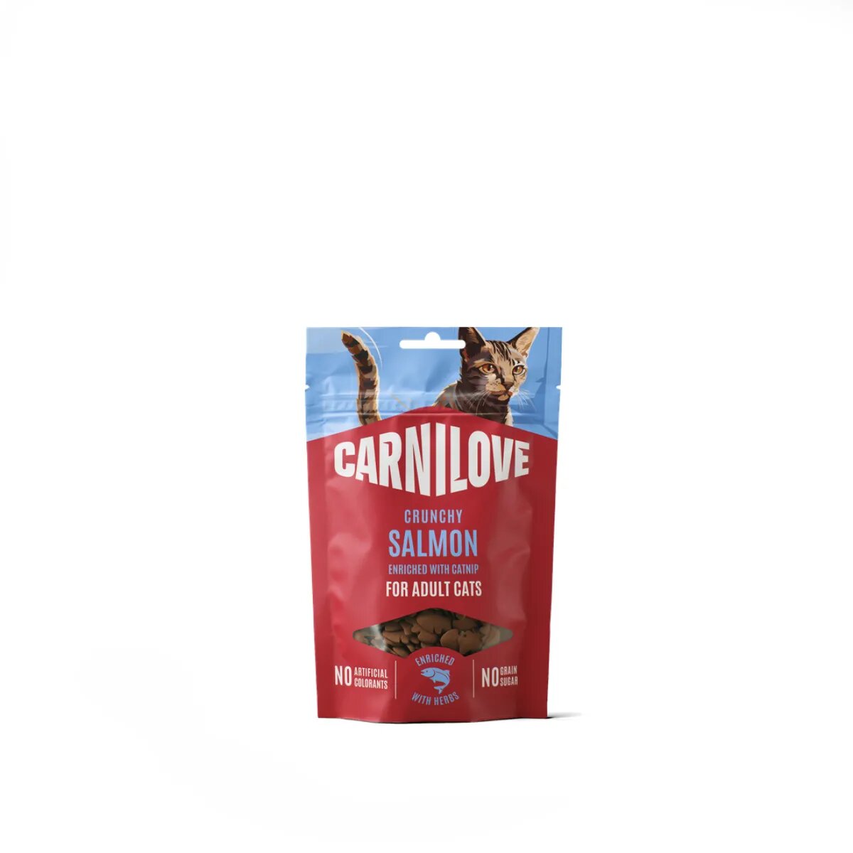 Carnilove Crunchy Snack Somon și Catnip punguță recompense fără cereale pisici 50g