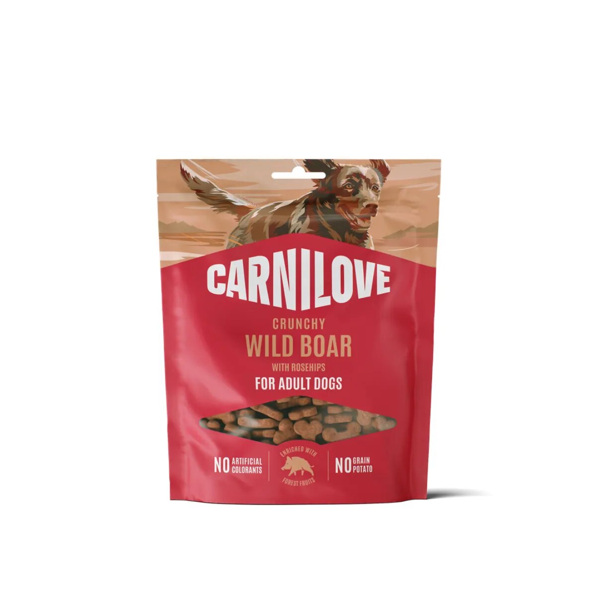 Carnilove Crunchy XS-XL Vânat și Fructe punguță recompense fără cereale câini 200g