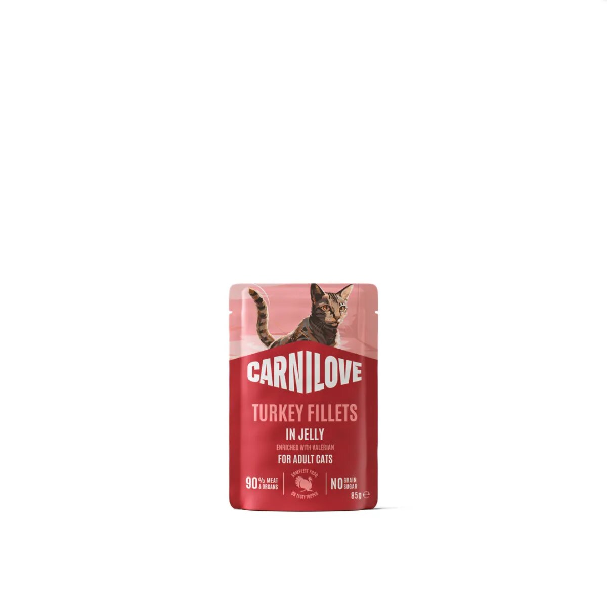 Carnilove Curcan plic hrană umedă fără cereale pisici (în aspic) 85g
