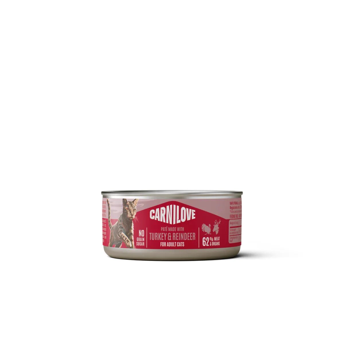 Carnilove Curcan și Ren conservă hrană umedă fără cereale pisici (pate) bax 100g x 12buc