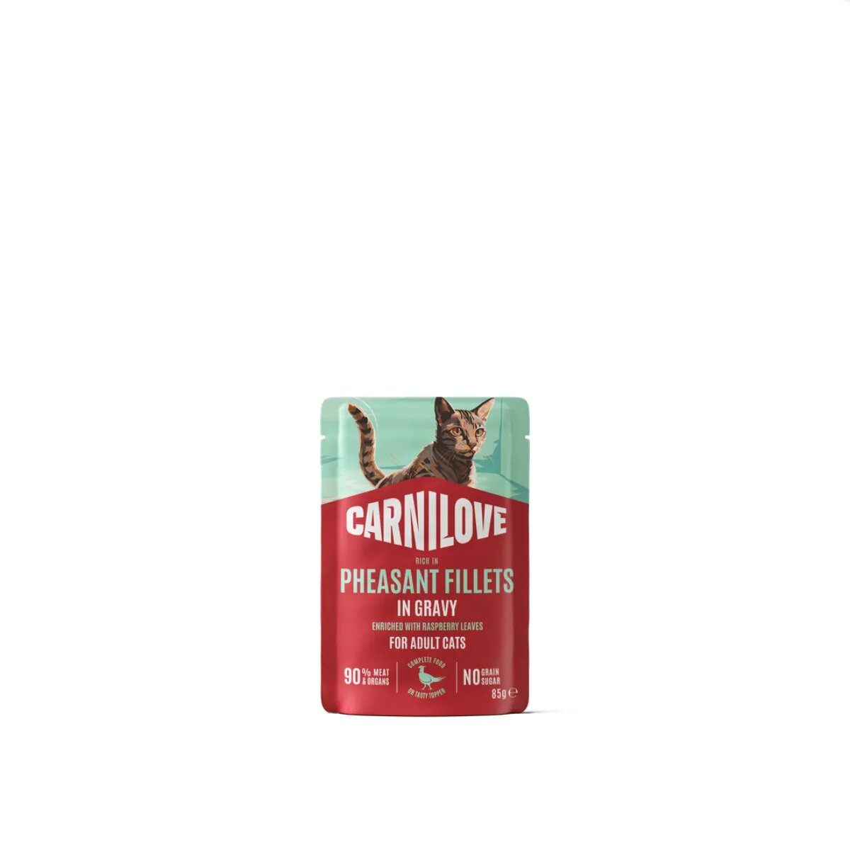 Carnilove Fazan și Zmeură plic hrană umedă fără cereale pisici (în sos) 85g