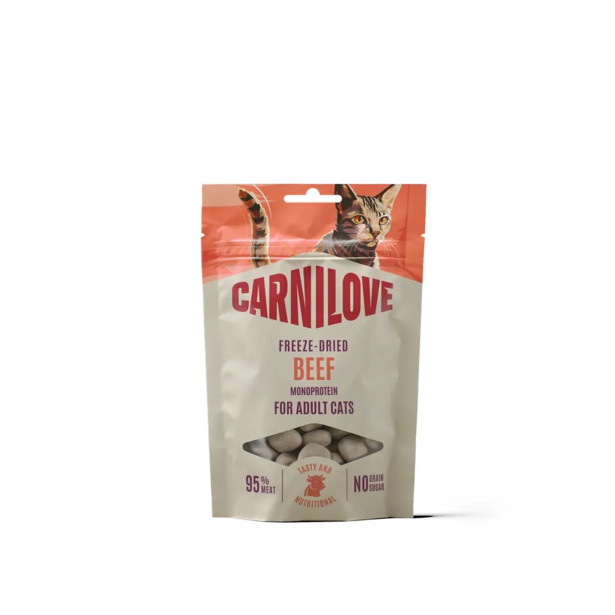 Carnilove Freeze Dried Vită și Catnip punguță recompense monoproteice fără cereale pisici deshidratat 40g