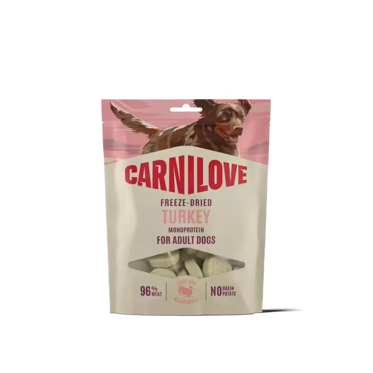 Carnilove Freeze Dried XS-XL Curcan punguță recompense fără cereale câini 60g