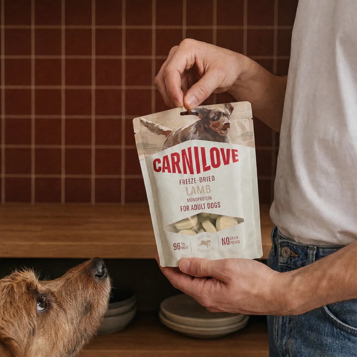 Carnilove Freeze Dried XS-XL Curcan și Somon punguță recompense fără cereale câini 60g