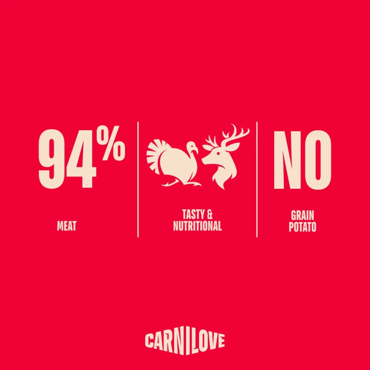 Carnilove Freeze Dried XS-XL Curcan și Vânat punguță recompense fără cereale câini 60g