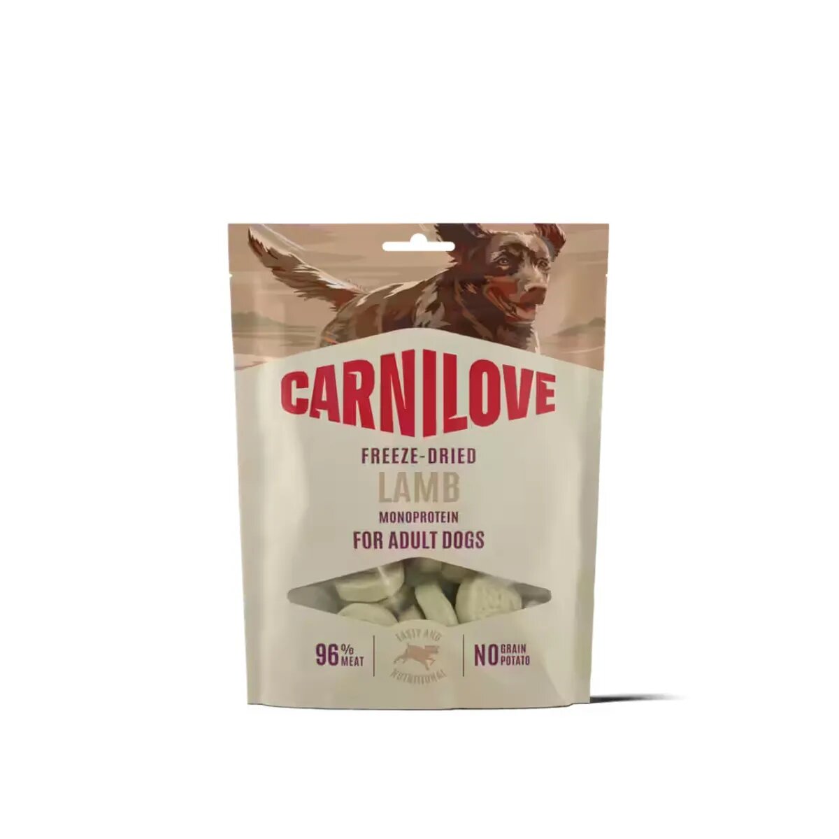 Carnilove Freeze Dried XS-XL Miel punguță recompense fără cereale câini 60g
