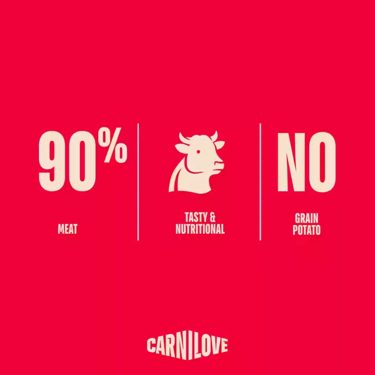 Carnilove Jerky XS-XL Vită punguță recompense fără cereale câini 100g
