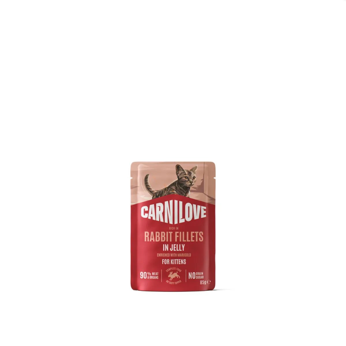 Carnilove Kittens Iepure plic hrană umedă fără cereale pisici junior (în aspic) bax 85g x 24buc