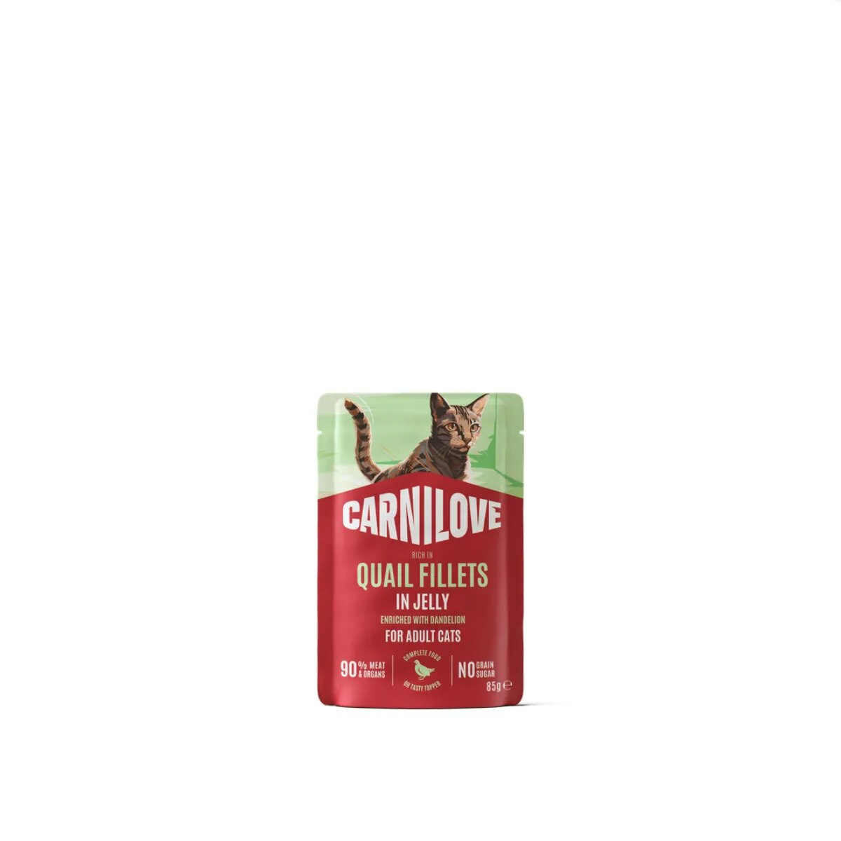 Carnilove Prepeliță plic hrană umedă fără cereale pisici (în aspic) 85g