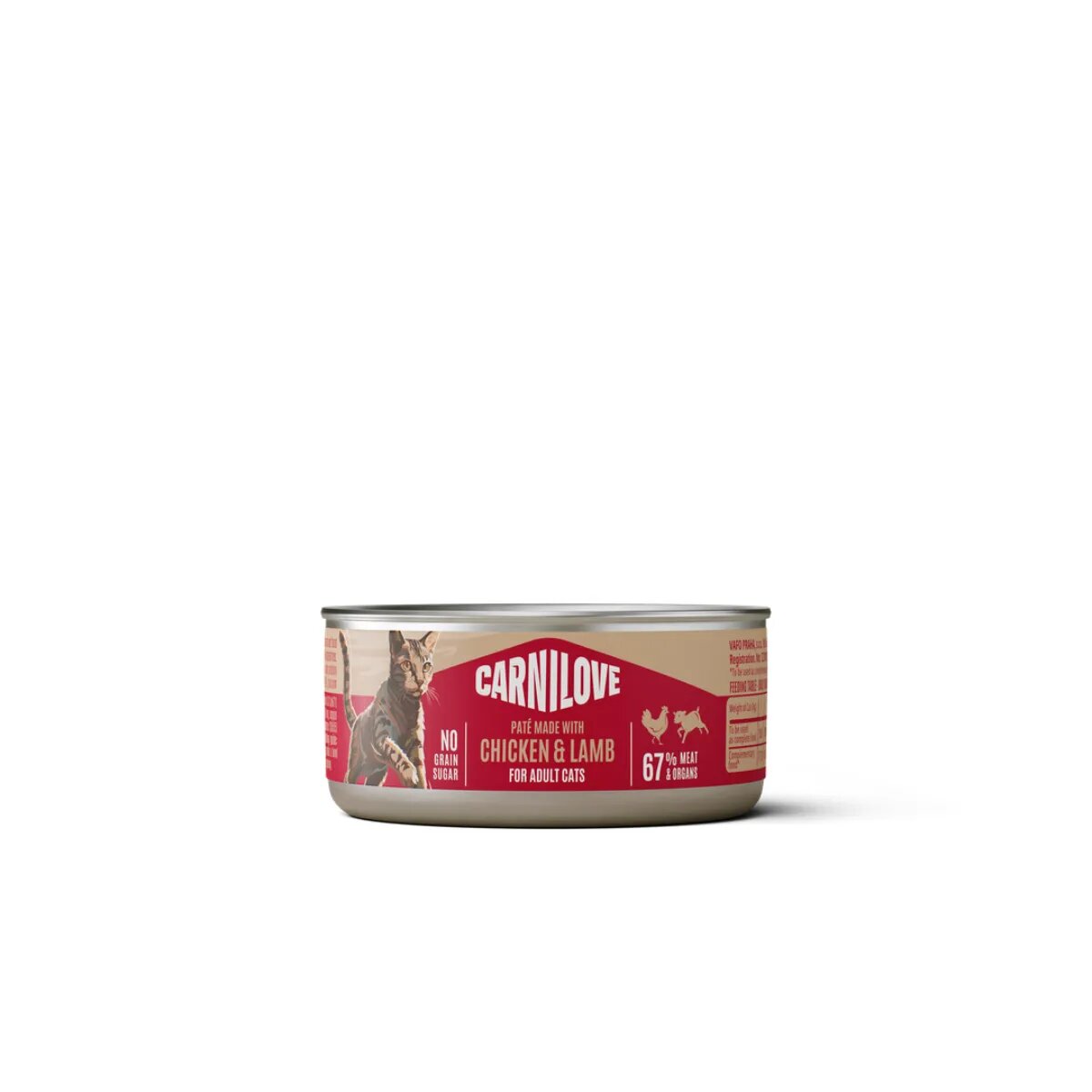Carnilove Pui și Miel conservă hrană umedă fără cereale pisici (pate) bax 100g x 12buc