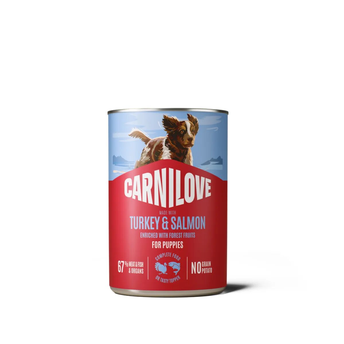 Carnilove Puppies XS-XL Curcan și Somon conservă hrană umedă fără cereale câini junior (pate) 400g