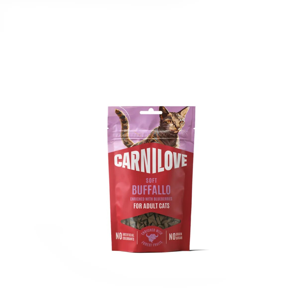 Carnilove Soft Snack Bizon și Afine punguță recompense fără cereale pisici 50g