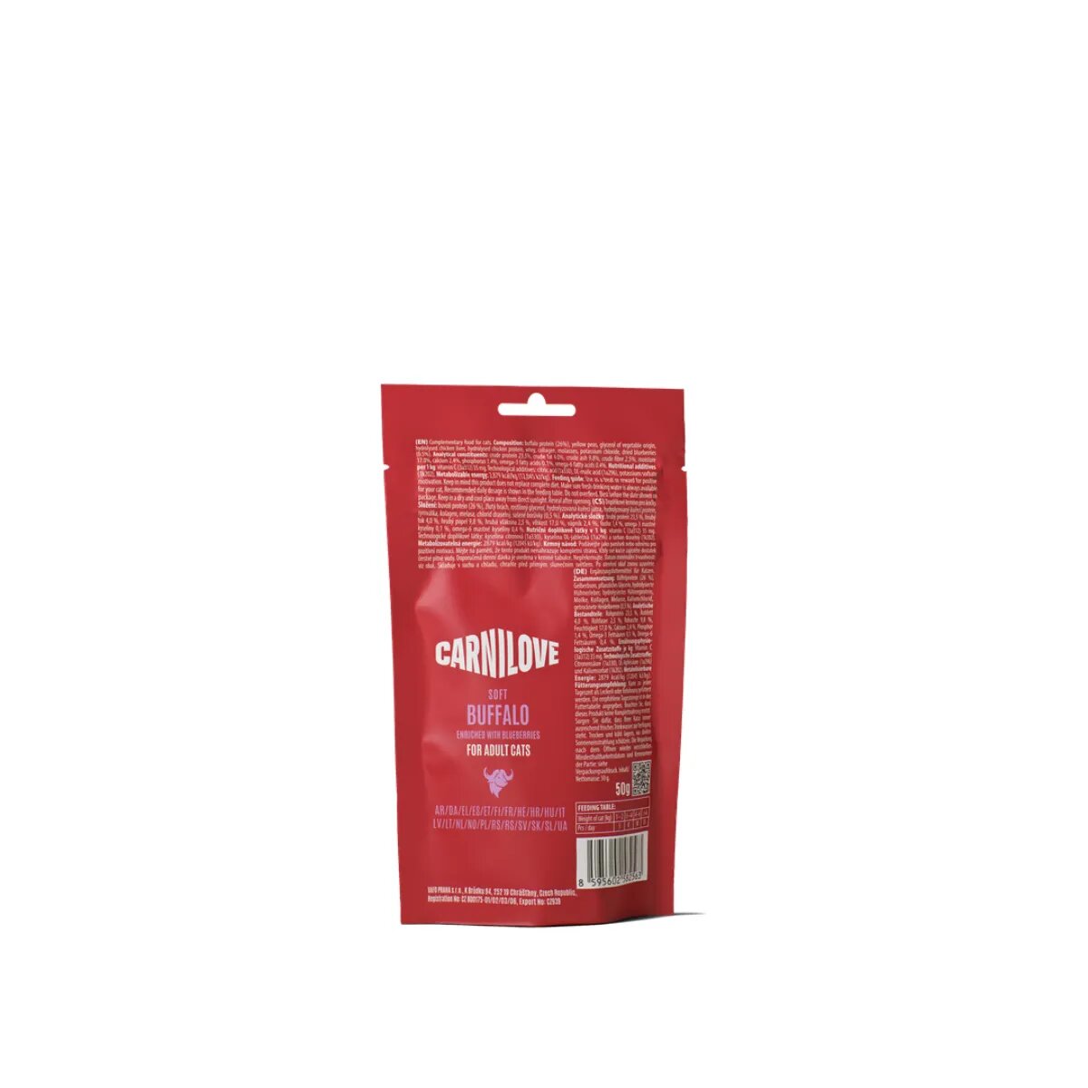 Carnilove Soft Snack Bizon și Afine punguță recompense fără cereale pisici 50g