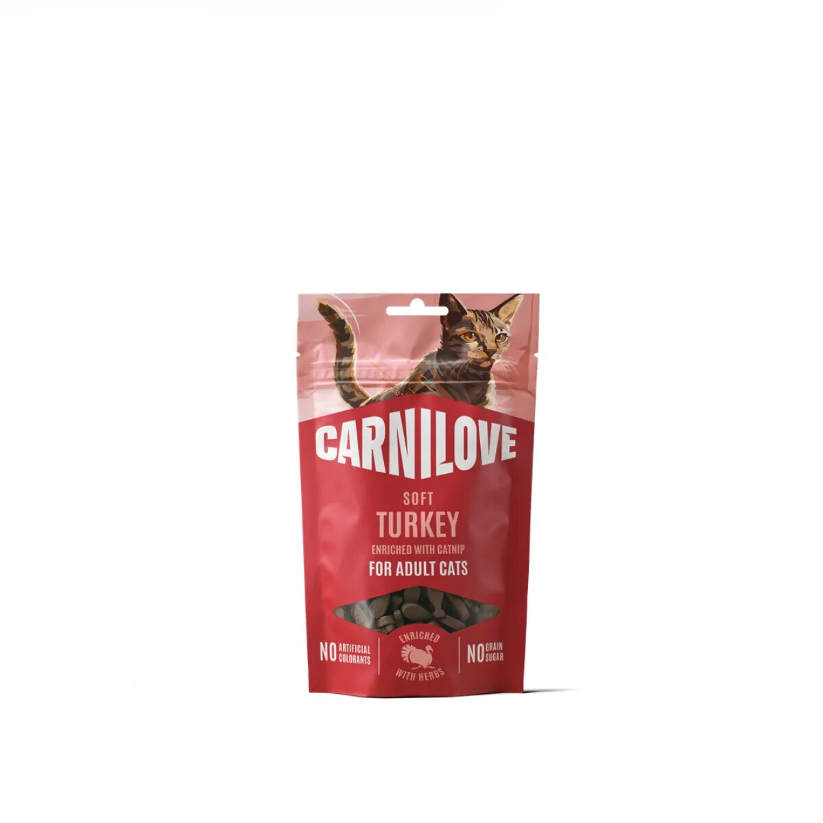 Carnilove Soft Snack Curcan și Catnip punguță recompense fără cereale pisici 50g