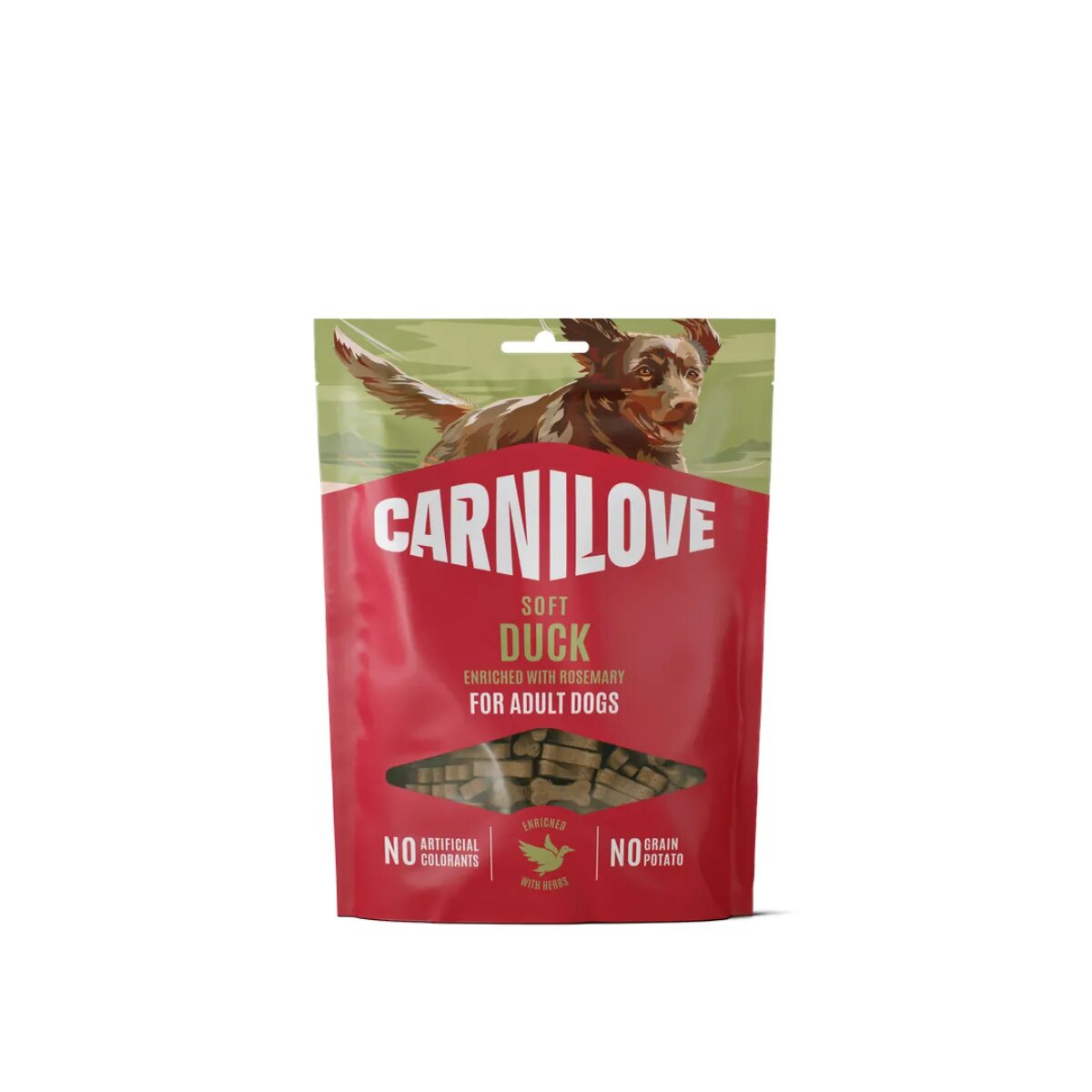 Carnilove Soft XS-XL Rață punguță recompense fără cereale câini 200g