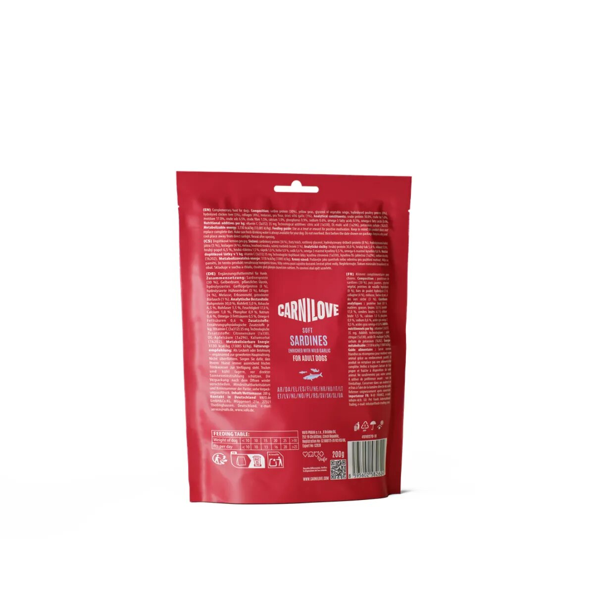 Carnilove Soft XS-XL Sardine punguță recompense fără cereale câini 200g