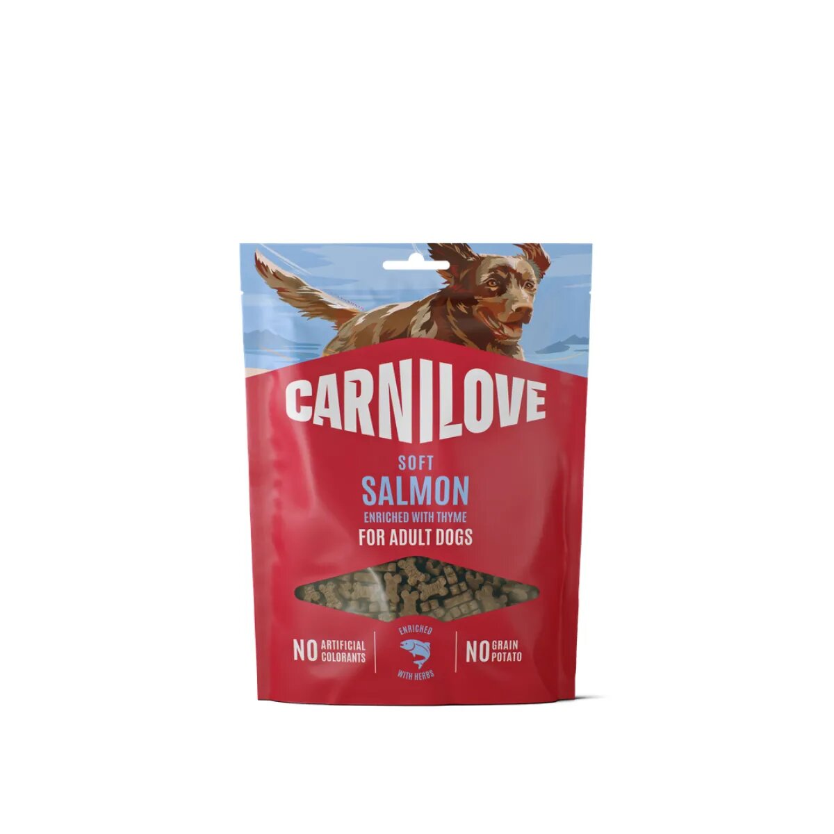 Carnilove Soft XS-XL Somon punguță recompense fără cereale câini 200g