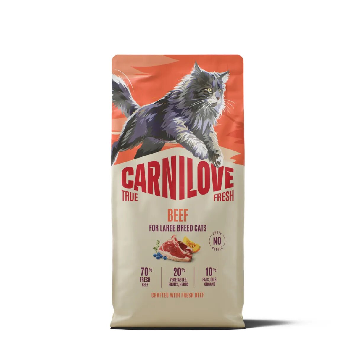 Carnilove True Fresh Large Breed Vită hrană uscată fără cereale pisici 2kg