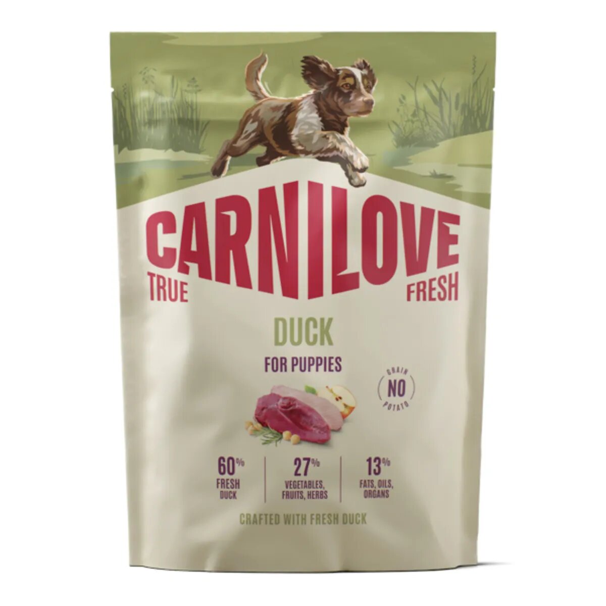 Carnilove True Fresh Puppies XS-XL Rață hrană uscată fără cereale câini junior 1.5kg