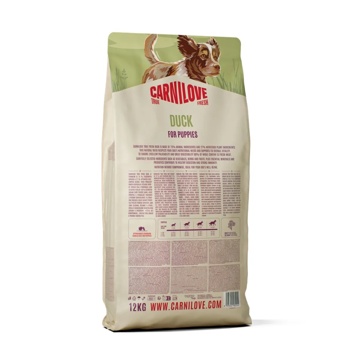 Carnilove True Fresh Puppies XS-XL Rață hrană uscată fără cereale câini junior 12kg