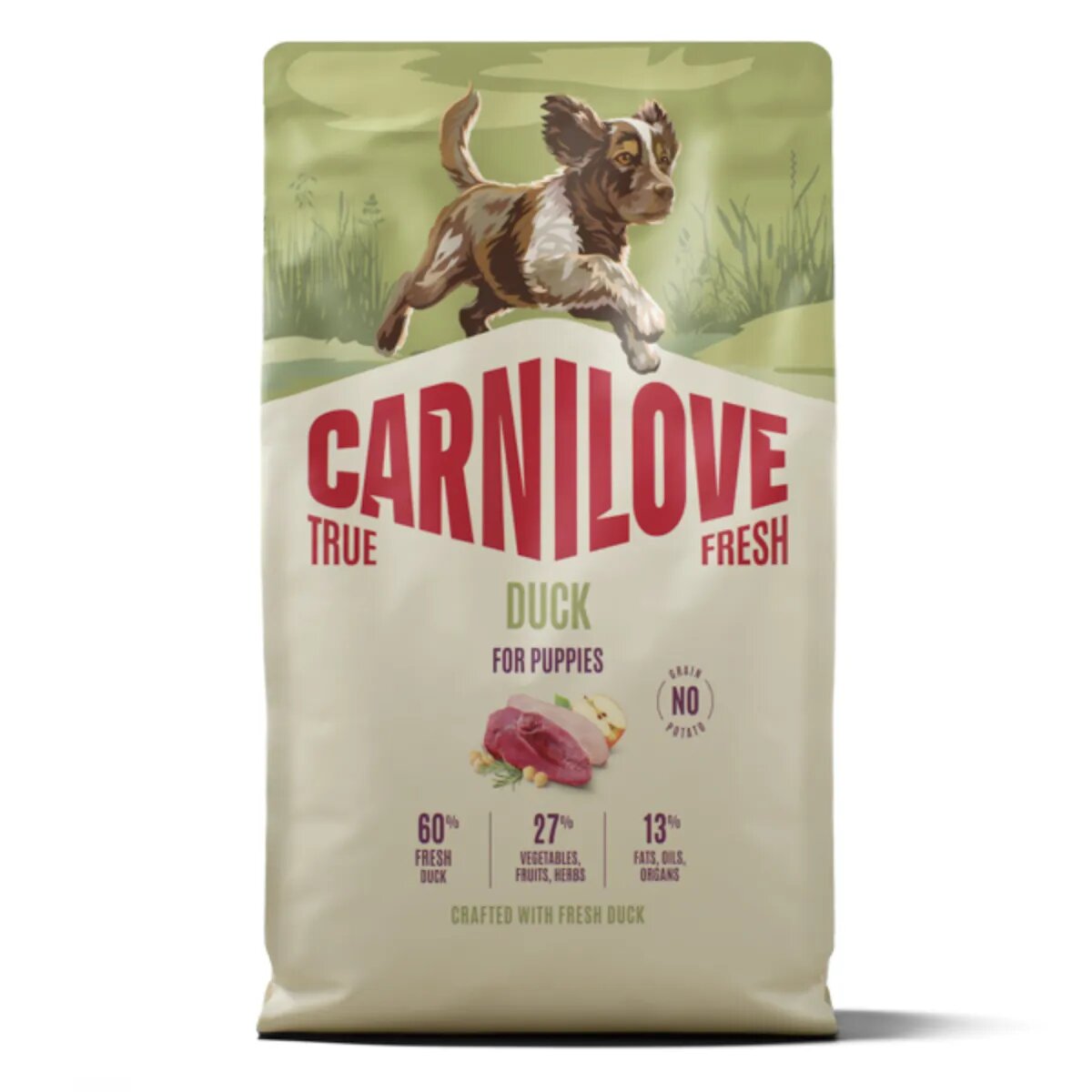 Carnilove True Fresh Puppies XS-XL Rață hrană uscată fără cereale câini junior 4kg