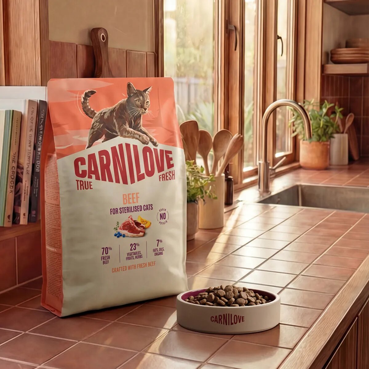 Carnilove True Fresh Sterilised Pește și Curcan hrană uscată fără cereale pisici sterilizate 400g