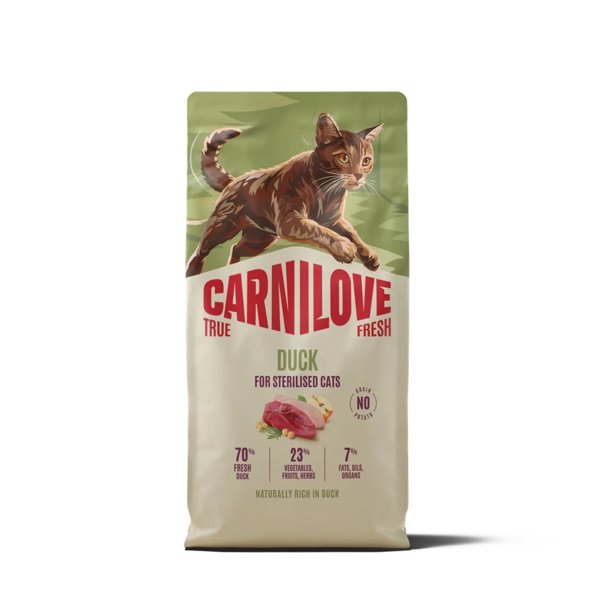 Carnilove True Fresh Sterilised Rață și Mazăre hrană uscată fără cereale pisici sterilizate 6kg