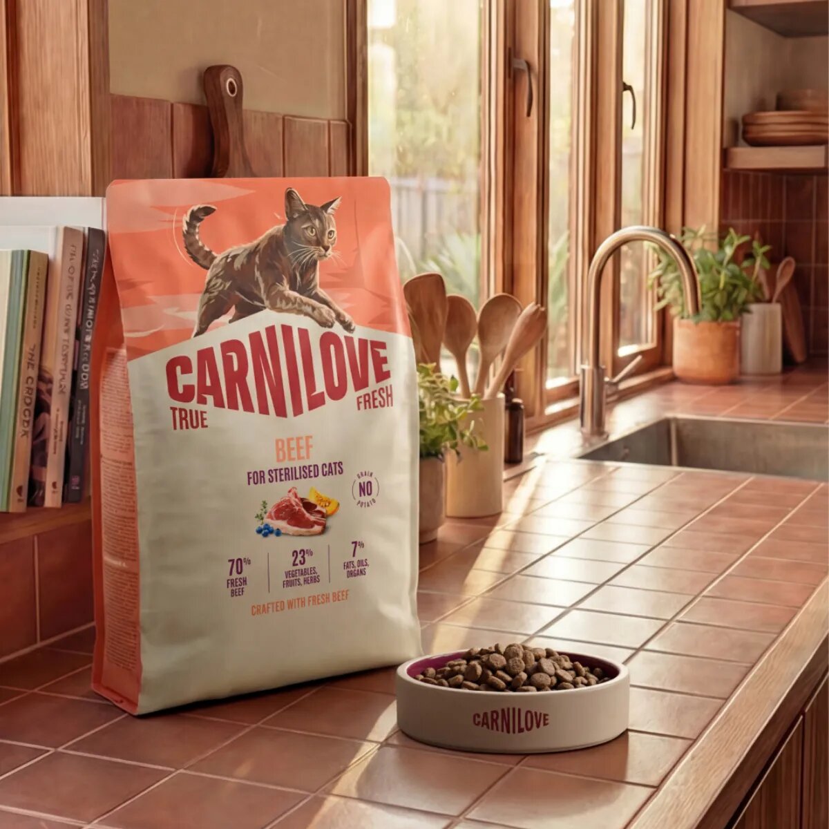 Carnilove True Fresh Sterilised Vită hrană uscată fără cereale pisici sterilizate 2kg