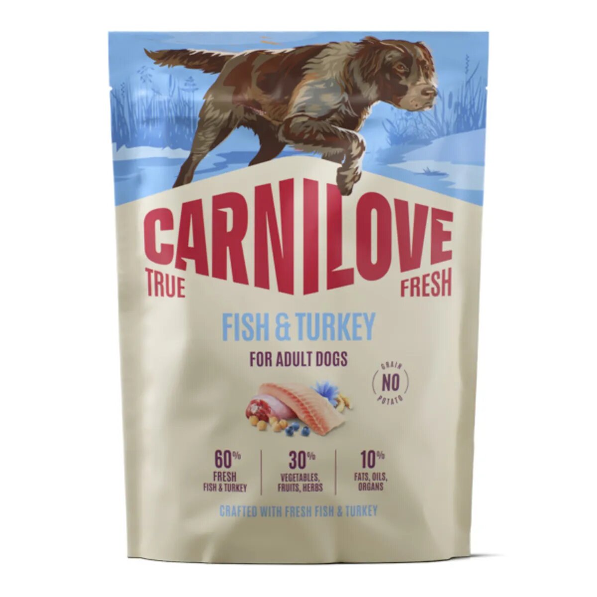 Carnilove True Fresh XS-XL Pește și Curcan hrană uscată fără cereale câini 1.4kg