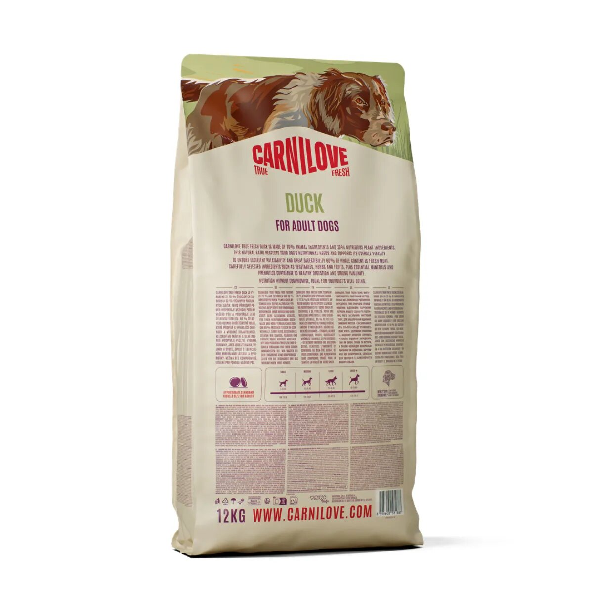 Carnilove True Fresh XS-XL Rață hrană uscată fără cereale câini 12kg