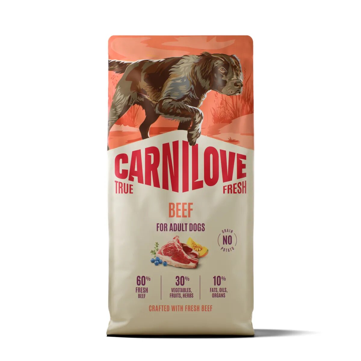 Carnilove True Fresh XS-XL Vită hrană uscată fără cereale câini 12kg