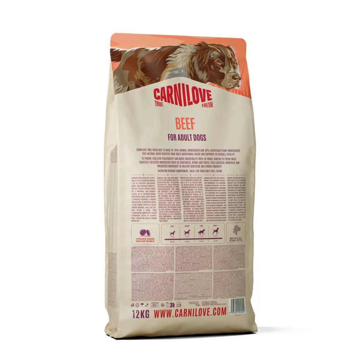 Carnilove True Fresh XS-XL Vită hrană uscată fără cereale câini 12kg