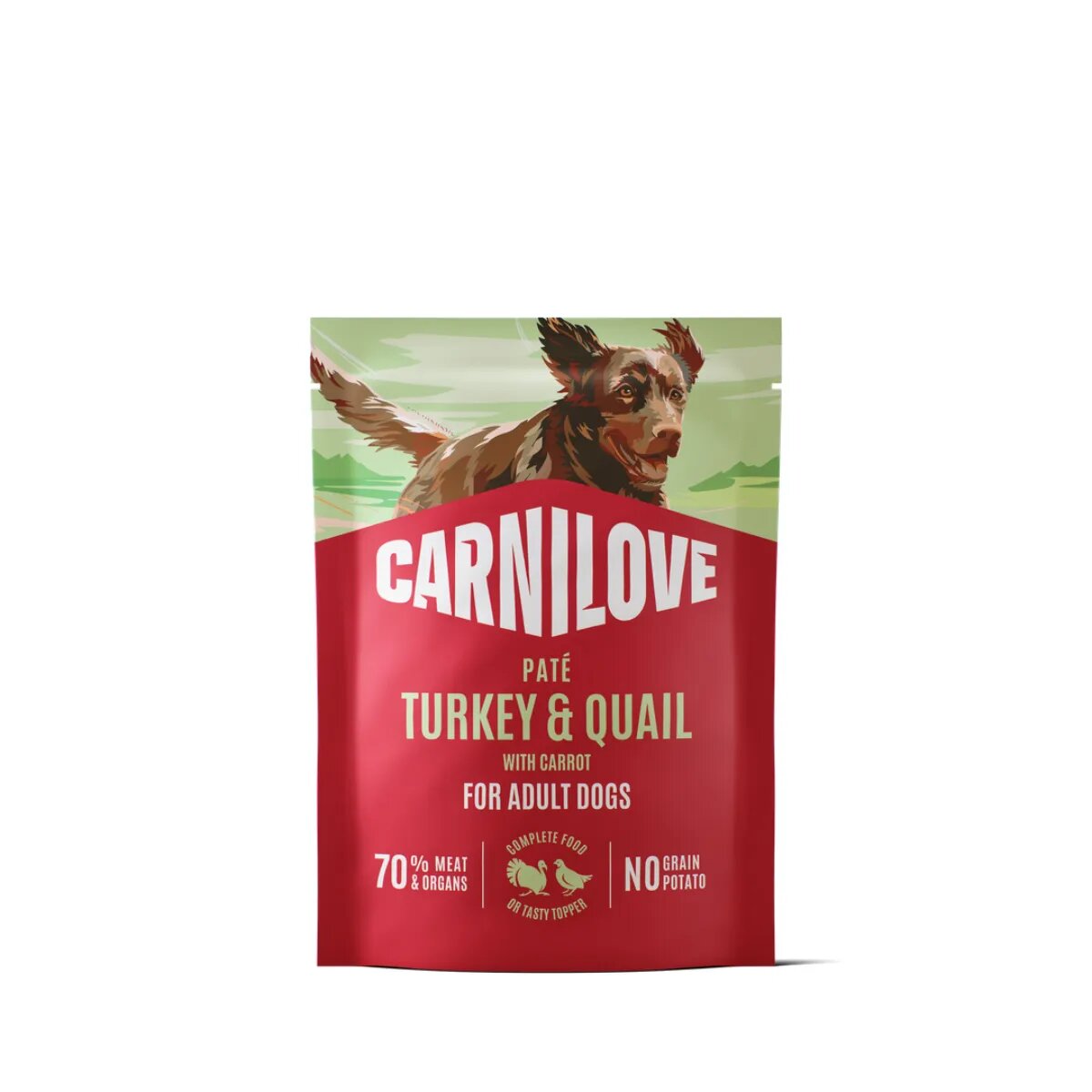 Carnilove XS-XL Curcan și Prepeliță plic hrană umedă fără cereale câini (pate) 300g